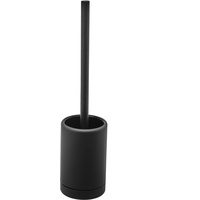 AMARE Luxus Toilettenbürste | Silikon WC Bürste| Klobürste mit Belüftung | schwarz matt |Silikon WC Reinigungsbürste| Tropfschale abnehmbar | Edelstahl pulverbeschichtet | 37x9x9 cm