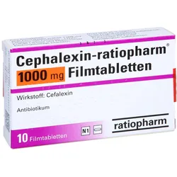 CEPHALEXIN-ratiopharm 1000 mg Filmtabletten 10 St
