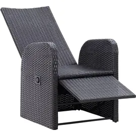 vidaXL Polyrattan Gartenstühle 57 x 69 x 106 cm schwarz 2 St. inkl. Auflage