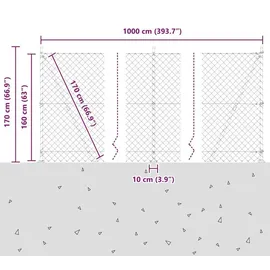 vidaXL Zaunpfosten 10 x 1,6 m Grün/Stahl