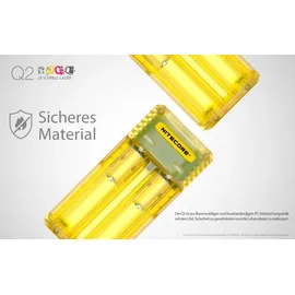 Nitecore Q2 - Schnelladegerät für Li-Ion Akkus, 2 Schachtlader - 4 Farben zur Auswahl