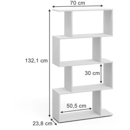 Vicco Raumteiler Levio 70 x 132,1 x 23,8 cm Weiß