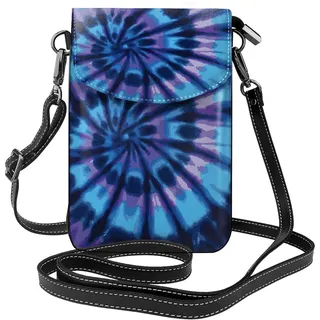 Tradegnow Kleine Handy-Geldbörse mit japanischem Frühlingspflaumenmuster, Handy-Umhängetasche mit Schutz, Damen-Geldbörse, Lila Krawattenfarbe, Einheitsgröße - Einheitsgröße