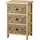 Hti-Living Kommode Melia 3 Schubladen Blätter-Design Artisaneiche-Schwarz