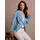 Creation L Premium Jackenblazer CREATION L PREMIUM "Seiden-Blazer", Damen, Gr. 50, himmelblau, eisblau, bedruckt, 100% Seide, Blazer