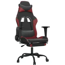 vidaXL Gaming-Stuhl mit Fußstütze Schwarz und Weinrot PC / PS4
