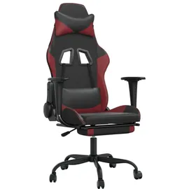 vidaXL Gaming-Stuhl mit Fußstütze Schwarz und Weinrot PC / PS4