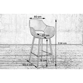 KAWOLA Barhocker ZAJA Barstuhl Sitzhöhe 76 cm Microfaser cognac