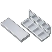 Pillendose 4-geteilt korn guillochiert rechteckig, 10,2 x 3,8 x 1,4 cm