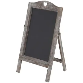 Mendler Werbetafel HWC-E51, Aufsteller Kreidetafel, 66x37x27cm Shabby-Look Vintage ~ braun