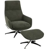 flexlux Drehsessel Marinella Chenille 75 x 103 x 95 cm Grün mit Liegefunktion