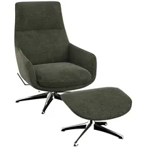 flexlux Drehsessel Marinella Chenille 75 x 103 x 95 cm Grün mit Liegefunktion