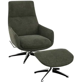 flexlux Drehsessel Marinella Chenille 75 x 103 x 95 cm Grün mit Liegefunktion