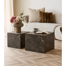 House Nordic Beistelltisch-Set 2-teilig PRAGUE, Braun - MDF