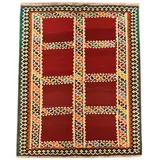 KUHFELL online & NOMAD Orientteppich Vintage Nomaden Teppich Kelim Fars 215 x 154 cm Rot, Handgewebt, 100% Wolle, pflanzliche Farben