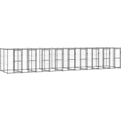 Outdoor-Hundezwinger Stahl mit Überdachung 21,78 m2