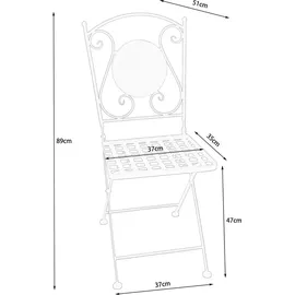 Hti-Living Celia Schmetterling Gartentisch 57 x 57 x 68 cm Mehrfarbig