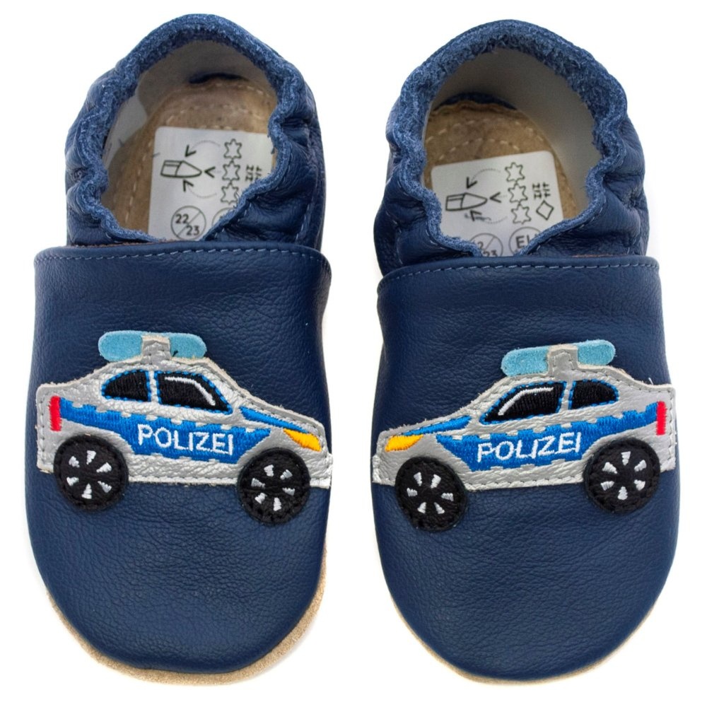 Kitaschuhe Polizeiauto dunkelblau 30/31 (31⁄2 - 4 Jahre) Kautschuksohle