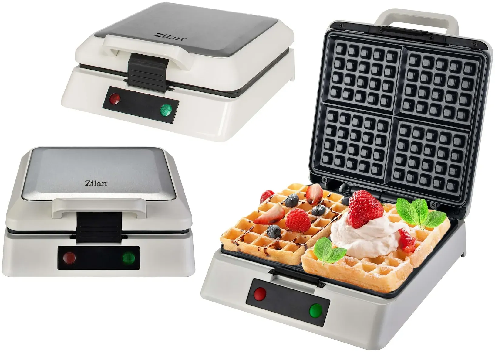 Zilan Waffeleisen Cool-Touch-Technologie Antihaftbeschichtung 1200W