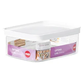 Emsa Optima rechteckig transparent/weiß 2 l
