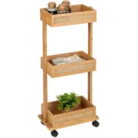 Wenko Badregal »Allegre«, Wagen, aus Bambus und Rattan, beige