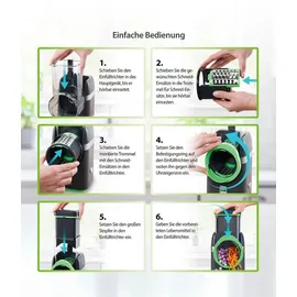 Genius Nicer Dicer Electro Gemüsereibe 25-tlg. Schwarz/Grün
