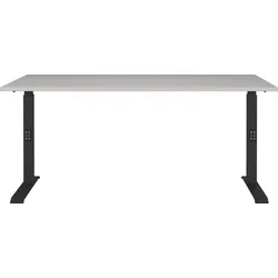 Schreibtisch GERMANIA "Lemont", braun (kaschmir, schwarz, kaschmir), B:160cm H:68cm T:80cm, Tische, Mechanisch höhenverstellbarer Schreibtisch