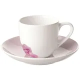 Villeroy & Boch Rose Garden Espressotasse mit Untertasse 70 ml rosa | DS