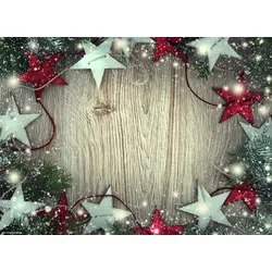 Tischsets | Platzsets - Weihnachten - Weihnachtssterne in rot und silber - 12 Stück aus Premium Papier – Die Tischdekoration für die Weihnachtszeit