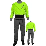Trockenanzug Für Herren, Kajak, Leicht, 3-Lagig, Wasserdicht, Zum Paddeln, Angeln, Bootfahren, Kanufahren, Rafting, Tourengehen, Segeln,Green-XXL