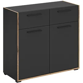 Home Affaire Highboard 95 x 86 x 37 cm basalt grau / Nox Oak nachbildung