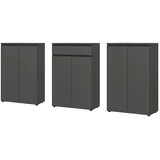 KADIMA DESIGN Büro-Set "Stuttgart" 3-teilig Soft-Close Graphit 273x120cm