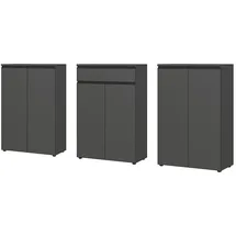 KADIMA DESIGN Büro-Set "Stuttgart" 3-teilig Soft-Close Graphit 273x120cm