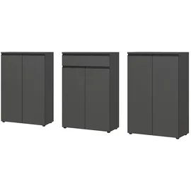 KADIMA DESIGN Büro-Set "Stuttgart" 3-teilig Soft-Close Graphit 273x120cm