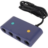 Gamecu Adapter für Switch, 3-in-1 Controller-Adapter WII U und PC, Unterstützt Vier Controller, Unterstützt Turbo- und Vibrationsfunktionen mit 150 cm Langem