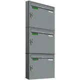 AL Briefkastensysteme Basic 3er Briefkasten Weiss Aluminium