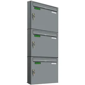 AL Briefkastensysteme Basic 3er Briefkasten Weiss Aluminium