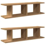 vidaXL Wandregale 2 Stk. Artisan-Eiche 75x18x20 cm Holzwerkstoff