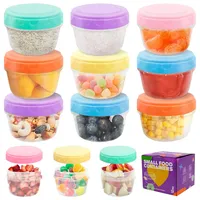 Griwuut 12 Stück Gefrierdosen Kleine - 75ml (2OZ) Mini Frischhaltedosen mit Deckel, BPA-frei Auslaufsichere Vorratsdosen mit Skalenmarkierung, Stapelbar Wiederverwendbar für Saucen, Snacks, Joghurt