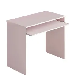 Dmora Schreibtisch Dayton, Schreibtisch mit Regal, PC-Halter Arbeitstisch für Büro oder Schlafzimmer, Schreibtisch, 90x54h79 cm, Rosa