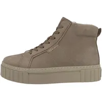 TAMARIS Damen Stiefelette Hightop Sneaker Leder Reißverschluss modern 1-25227-41, Größe:38 EU, Farbe:Braun - Hellbraun - 38