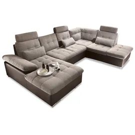 MID.YOU Wohnlandschaft Kunstleder 3-Sitzer Beige/Braun
