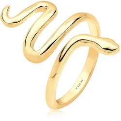 Elli Fingerring »Ring Schlange Dschungel Statement 925 Silber« Elli Gold 54