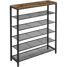 VASAGLE Schuhregal 110 x 110 x 30 cm 5 Ebenen / schwarz