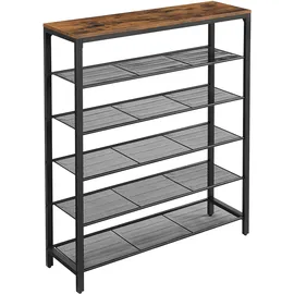 VASAGLE Schuhregal 110 x 110 x 30 cm 5 Ebenen / schwarz
