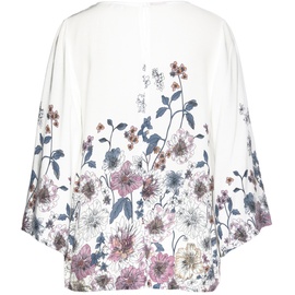 LASCANA Schlupfbluse mit Blumenprint und Trompetenärmeln, Blusenshirt, sommerlich, weiß
