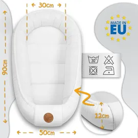 Totsy Baby Babynest babynestchen neugeborene 90 x 50 cm baby nestchen tragbar nest für bett kinder kuschelnest coccon für Jungen und Mädchen Teddybären