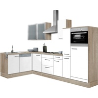 OPTIFIT Winkelküche »Kalmar«, mit E-Geräten, Stellbreite 300 x 175 cm weiß