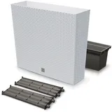 Groß Blumenkasten Rattan Optik Blumentopf Weiß 77x23x68 cm mit einsatz