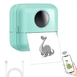 SOARFLY Mini Drucker für Smartphone, Fotodrucker für Smartphone, Mini Drucker Aufkleber, Thermodrucker, Tiny Printer mit Klebepapier, Mini Drucker für Lernhilfe, Notizen, Fotos, DIY - Grün